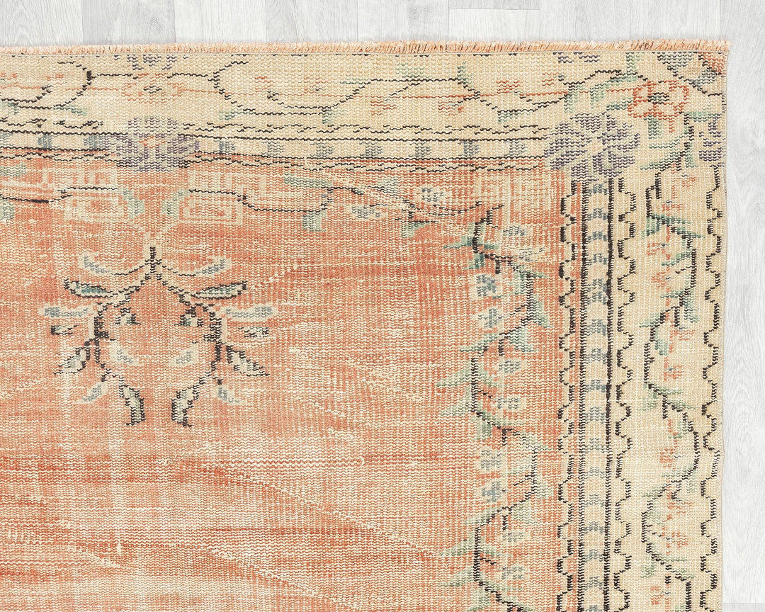 Orange Oushak Rug 5' 1" x 8' 1" | No. VR69624