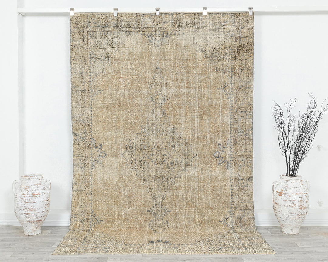 Faded Oushak Rug 5' 8" x 9' | No. VR78369