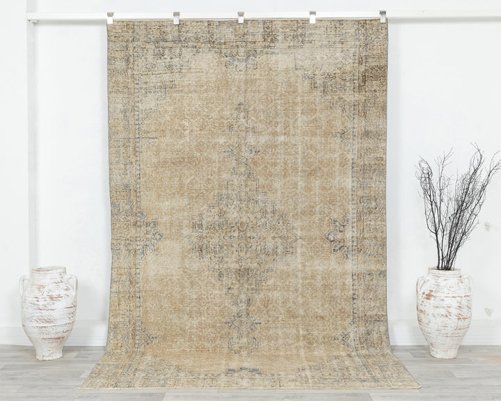 Faded Oushak Rug 5' 8" x 9' | No. VR78369