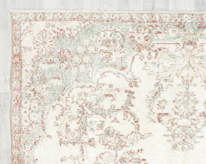 Beige Oushak Rug 5' 10" x 9' | No. VR61218