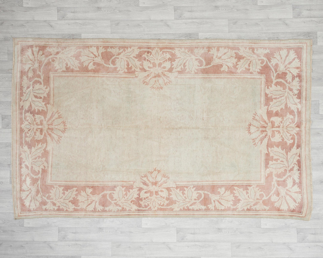 Beige Oushak Rug 5' 3" x 8' 4" | No. VR85428