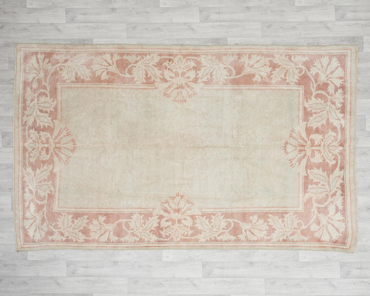 Beige Oushak Rug 5' 3" x 8' 4" | No. VR85428