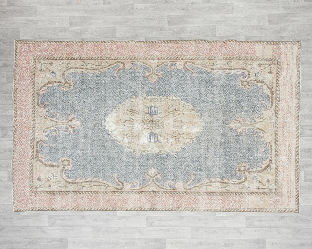 Blue Oushak Rug 6' 4" x 9' 6" | No. VR23583