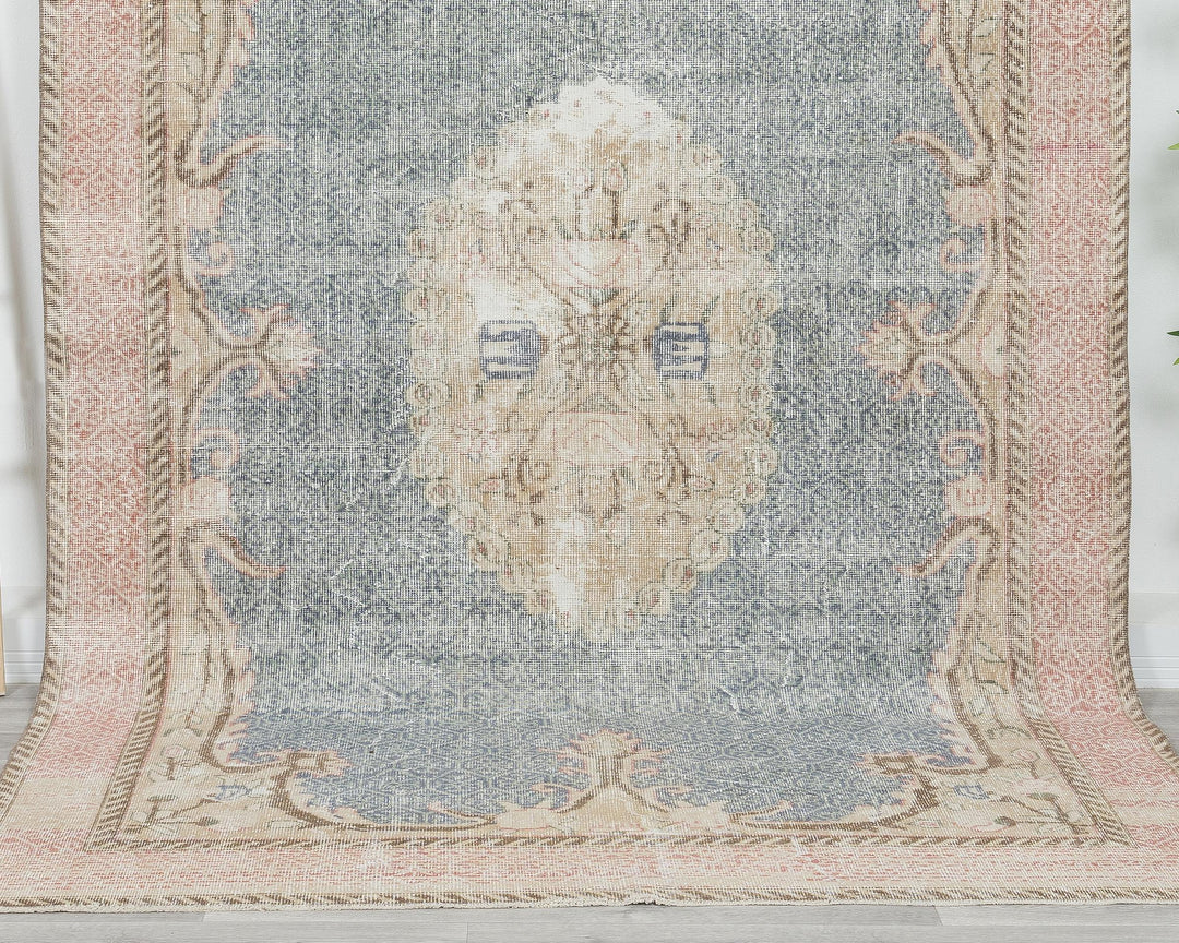 Blue Oushak Rug 6' 4" x 9' 6" | No. VR23583