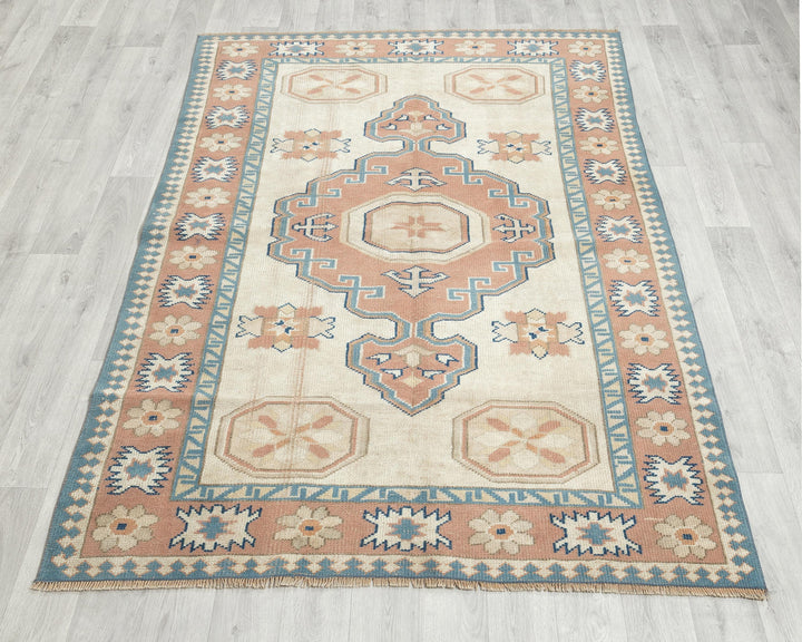 Pink Oushak Rug 4' 6" x 6' 7" | No. VR73163