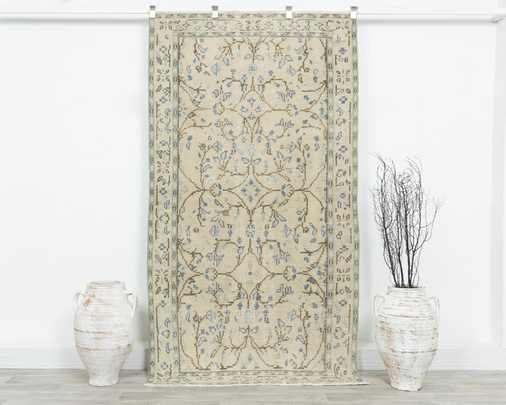 Beige Oushak Rug 3' 11" x 7' 3" | No. VR21117