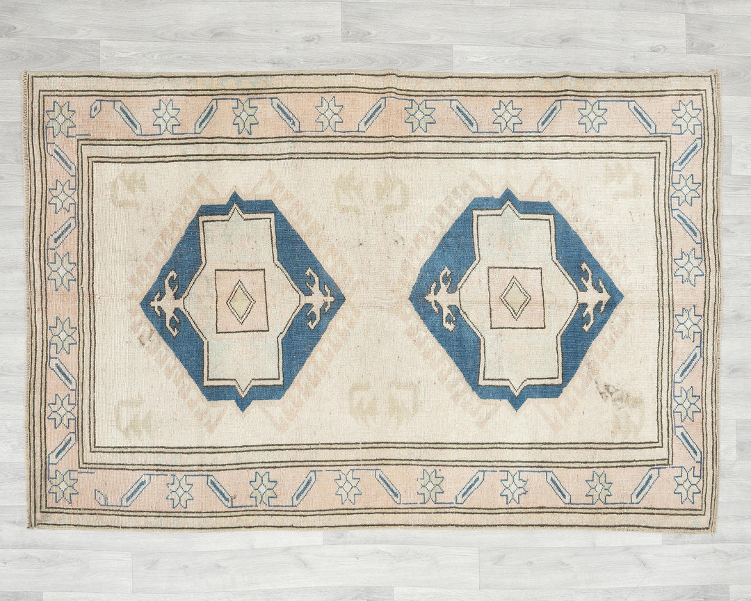 Blue Oushak Rug 6' 5" x 4' 6" | No. VR47550