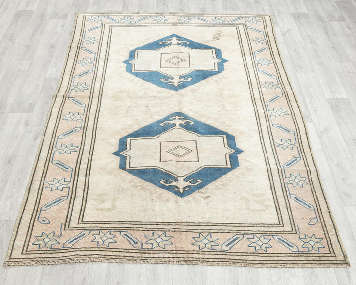 Blue Oushak Rug 6' 5" x 4' 6" | No. VR47550