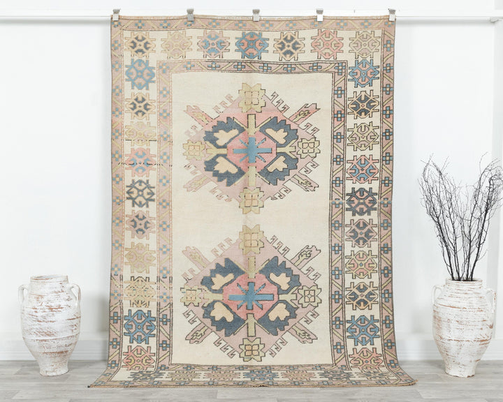 Faded Oushak Rug 7' 10" x 5' 5" | No. VR57354