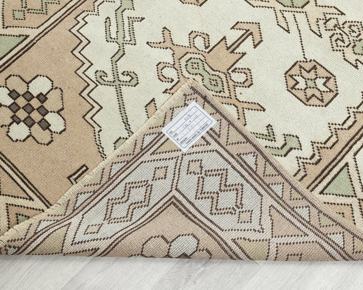 Neutral Oushak Rug 3' 8" x 5' 11" | No. VR53716