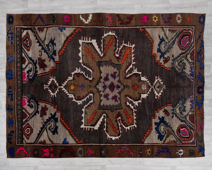 Brown Oushak Rug 6' 1" x 9' 2" | No. VR60337