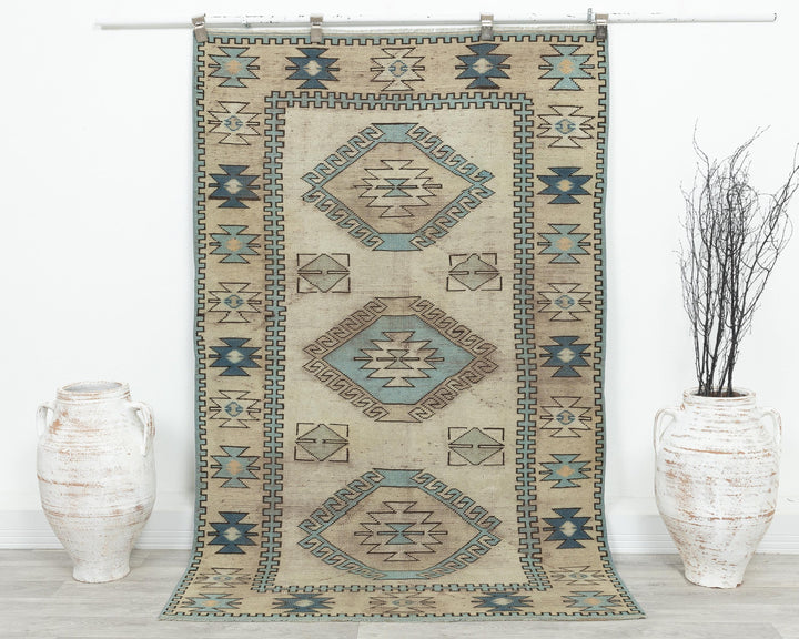 Faded Oushak Rug 3' 11" x 6' 6" | No. VR40172