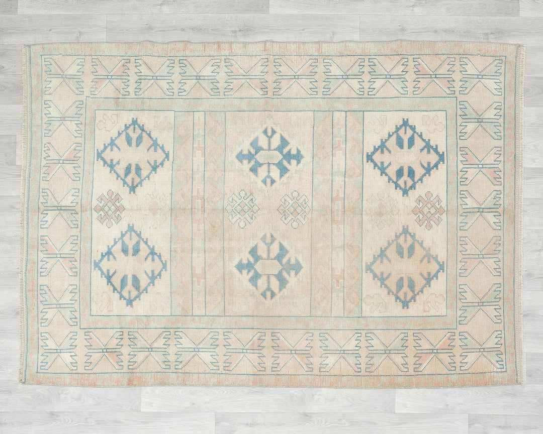 Neutral Oushak Rug 4' 7" x 6' 5" | No. VR27904