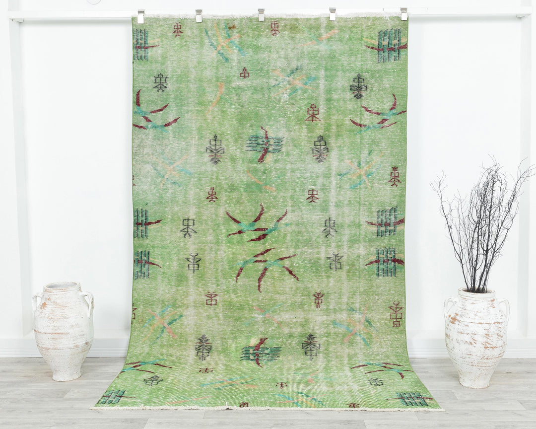 Green Oushak Rug 5' 5" x 8' 11" | No. VR74086