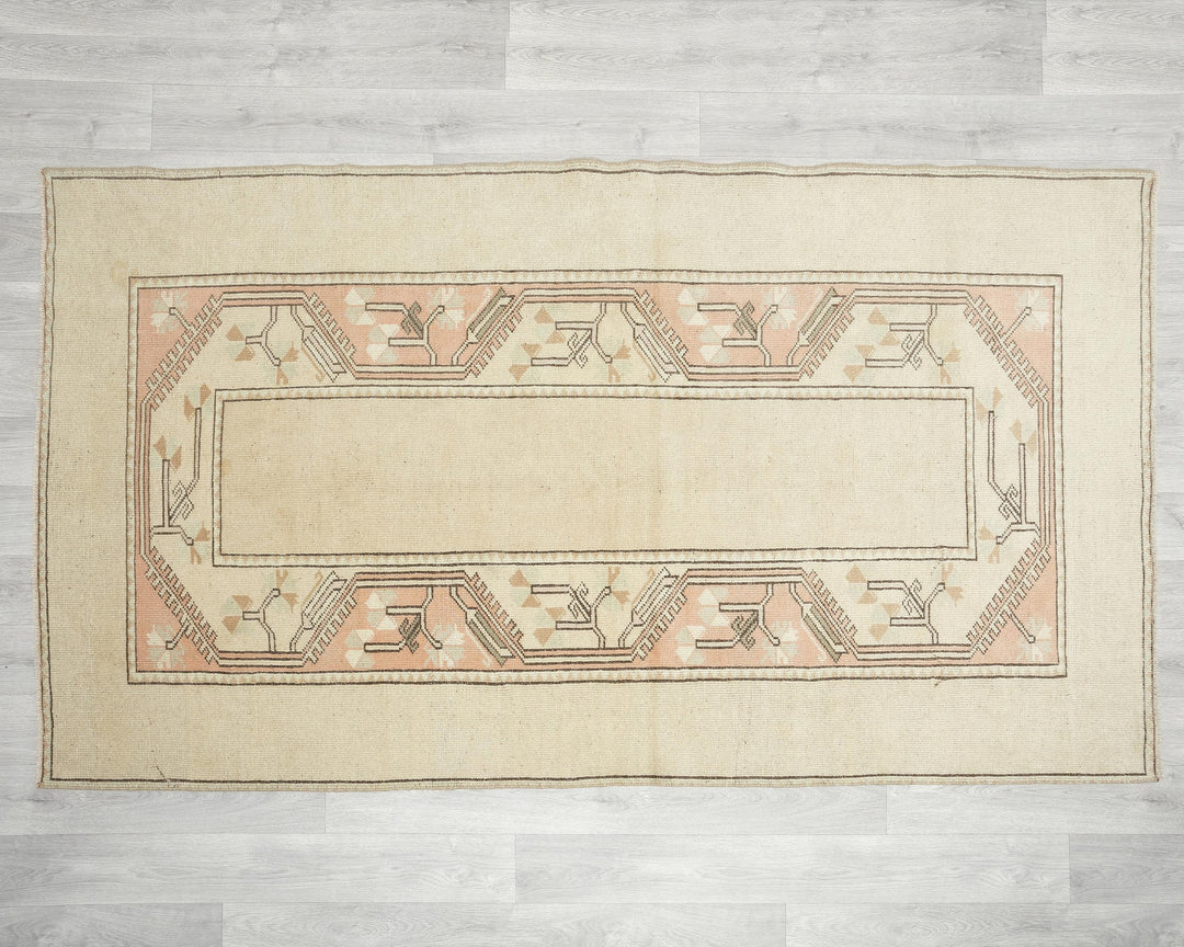 Beige Oushak Rug 3' 8" x 6' 7" | No. VR20761