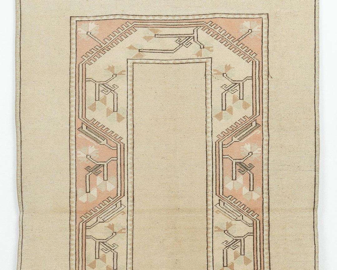 Beige Oushak Rug 3' 8" x 6' 7" | No. VR20761