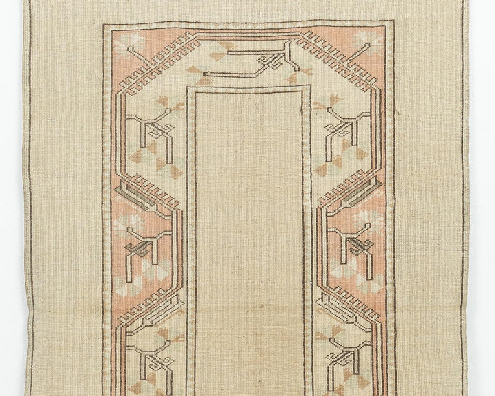 Beige Oushak Rug 3' 8" x 6' 7" | No. VR20761