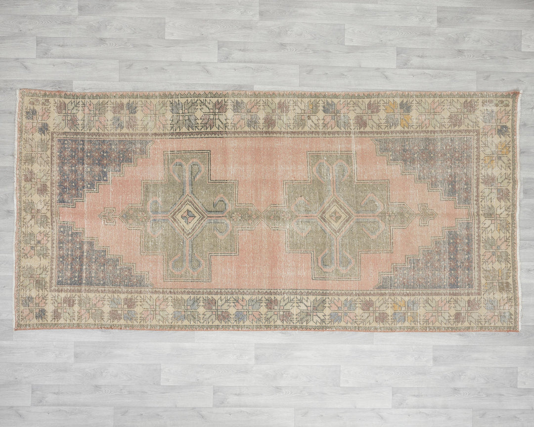 Muted Vintage Turkish Rug 4' 7" x 9' 2" | No. VR75796