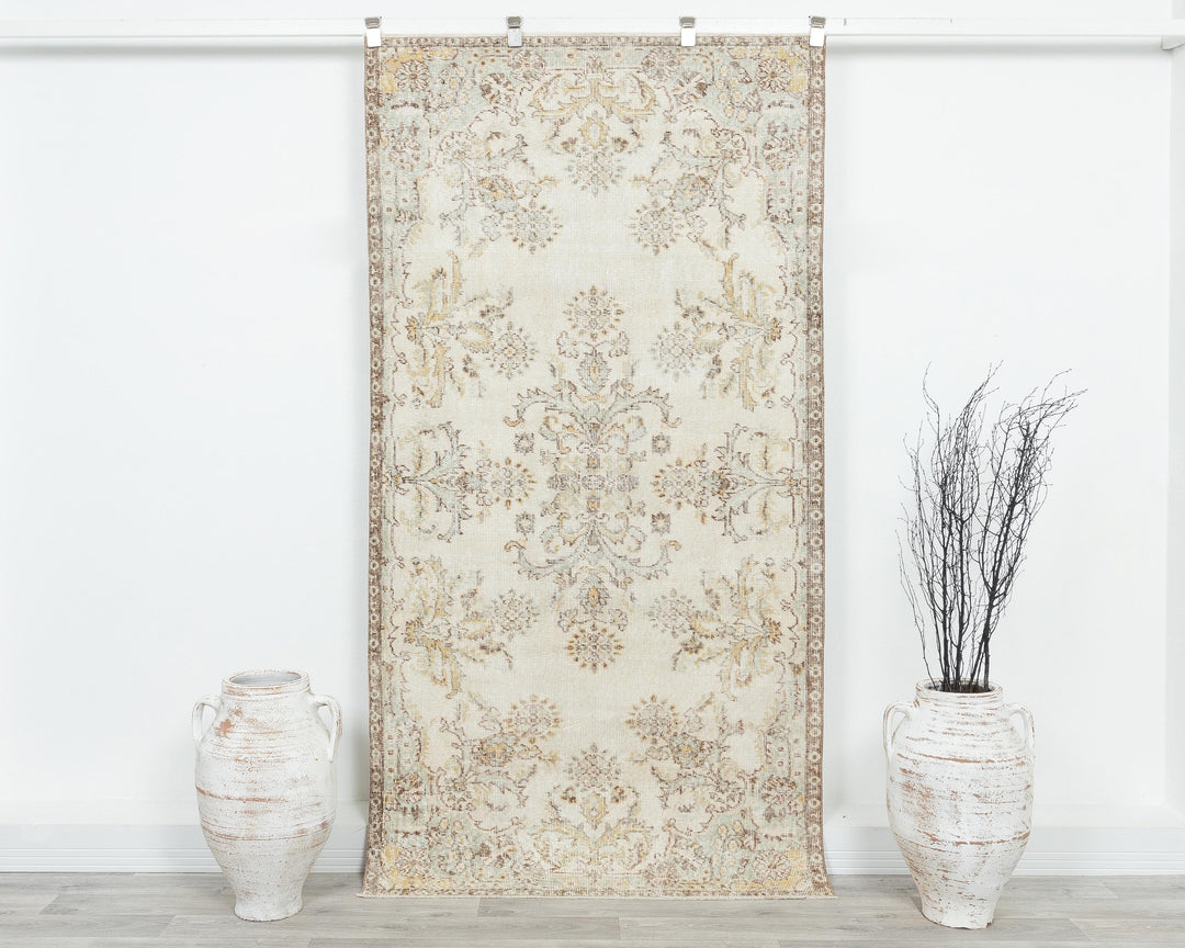 Beige Oushak Rug 3' 8" x 7' | No. VR82566