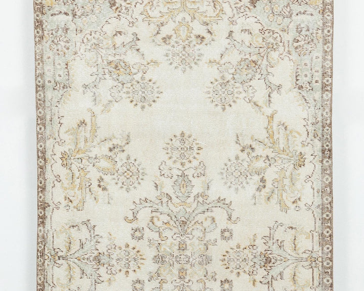 Beige Oushak Rug 3' 8" x 7' | No. VR82566
