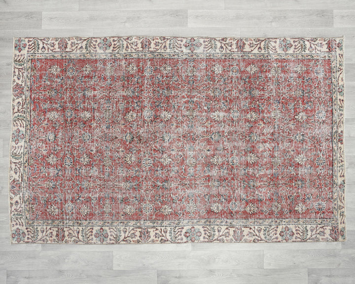 Red Oushak Rug 4' 6" x 7' 4" | No. VR41022