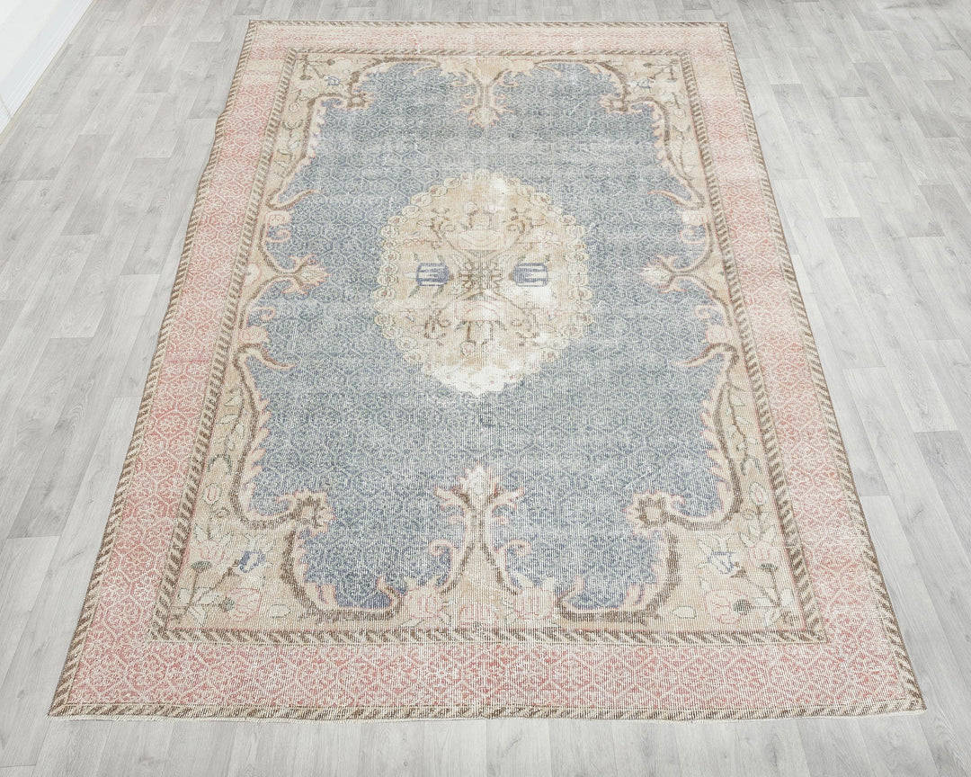 Blue Oushak Rug 6' 4" x 9' 6" | No. VR23583