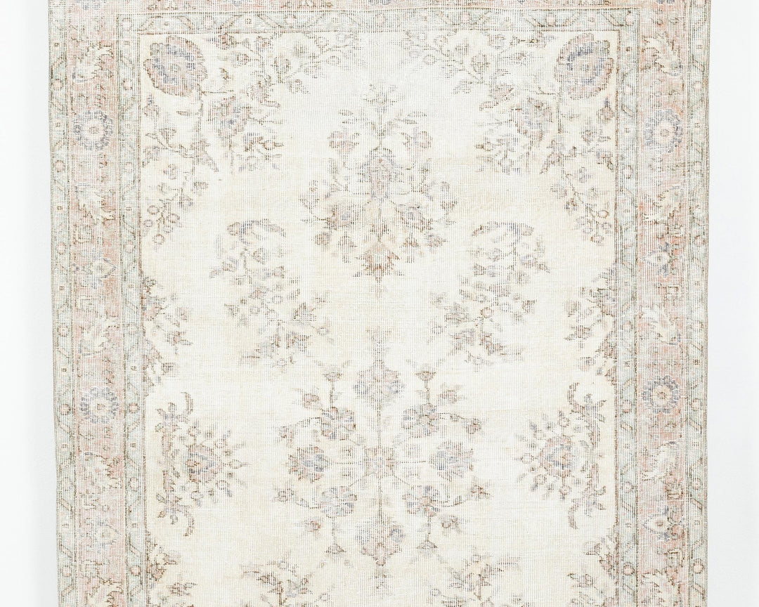 Beige Oushak Rug 4' 10" x 7' 8" | No. VR72171