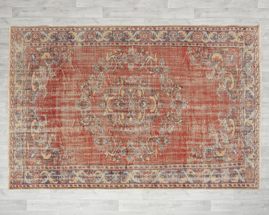 Red Oushak Rug 6' 2" x 9' | No. VR44582