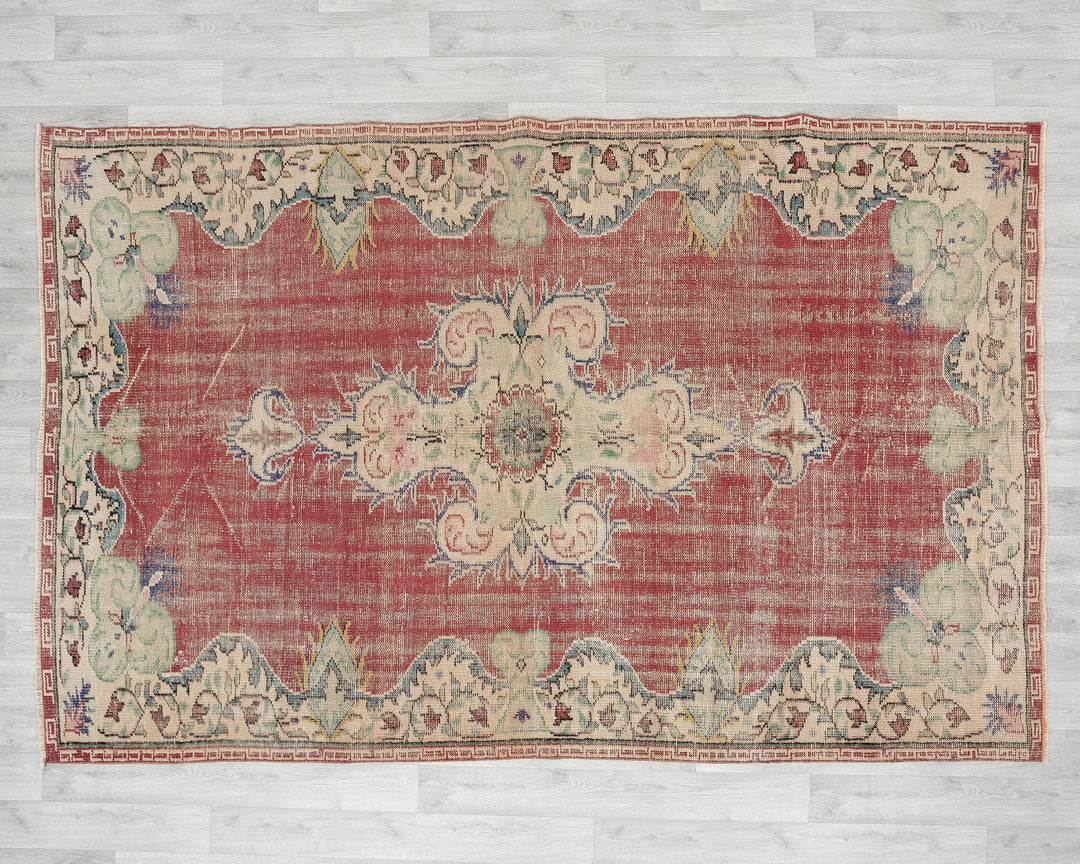 Red Oushak Rug 5' 6" x 8' 6" | No. VR17519