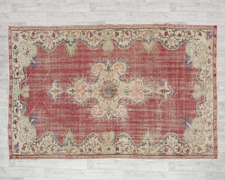 Red Oushak Rug 5' 6" x 8' 6" | No. VR17519