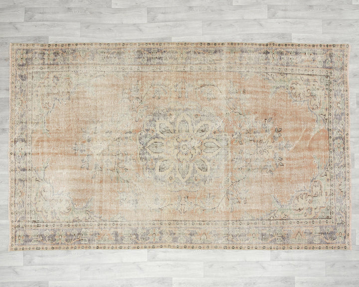 Faded Oushak Rug 5' 8" x 9' | No. VR84867