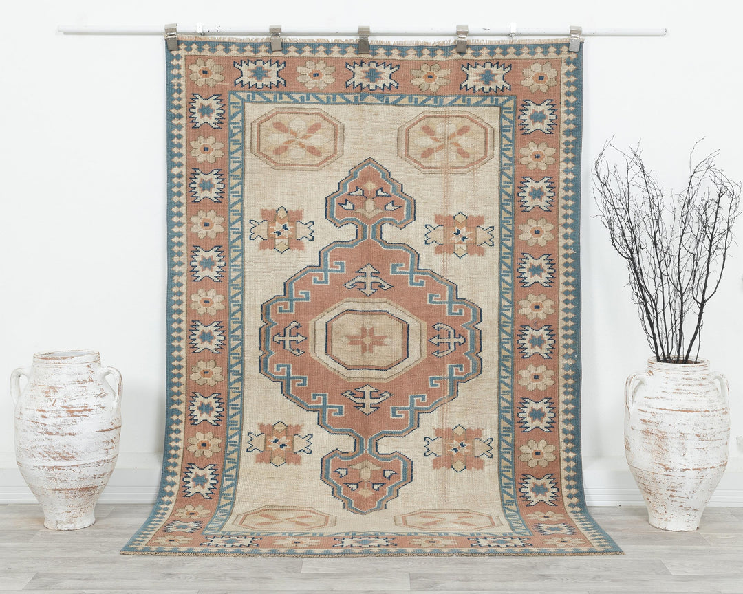 Pink Oushak Rug 4' 6" x 6' 7" | No. VR73163
