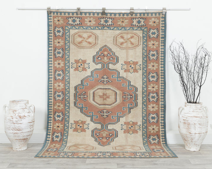 Pink Oushak Rug 4' 6" x 6' 7" | No. VR73163