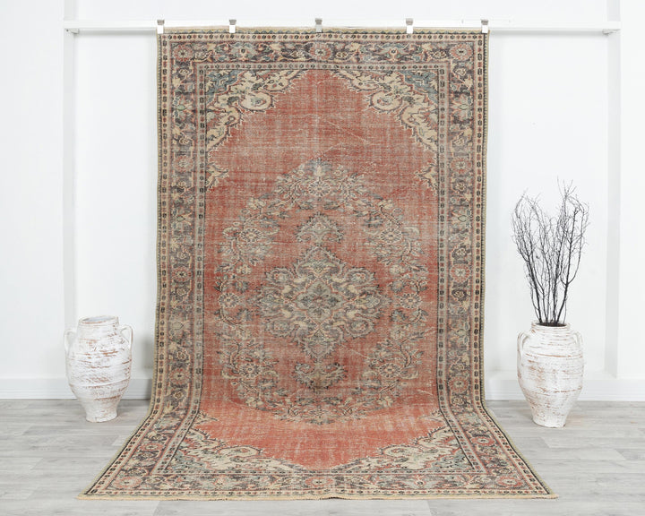 Faded Oushak Rug 5' 11" x 10' | No. VR57206