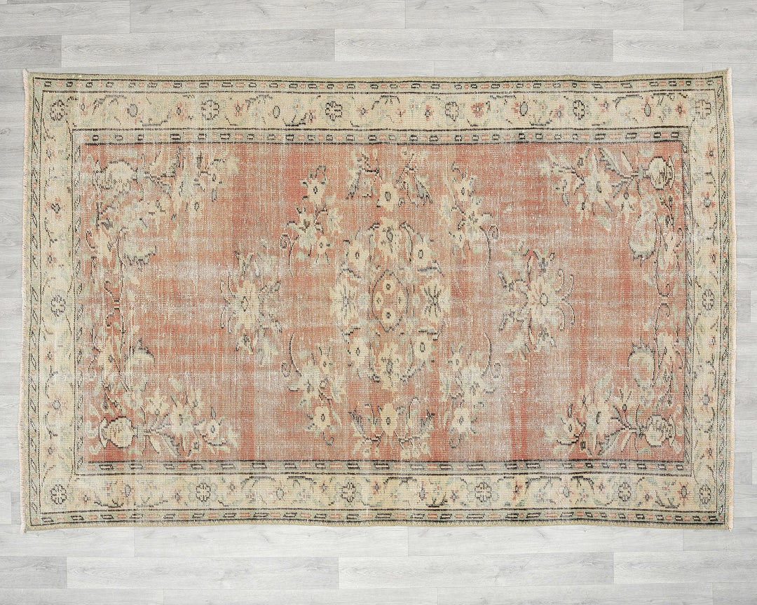 Faded Oushak Rug 5' 7" x 8' 2" | No. VR53362