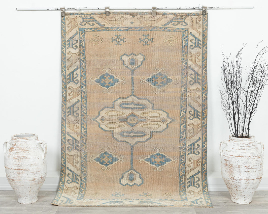 Pink Oushak Rug 4' x 6' 1" | No. VR53464