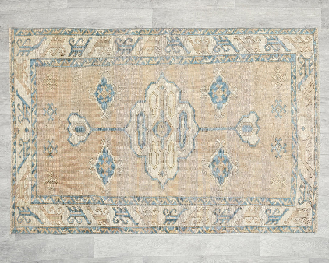 Pink Oushak Rug 4' x 6' 1" | No. VR53464