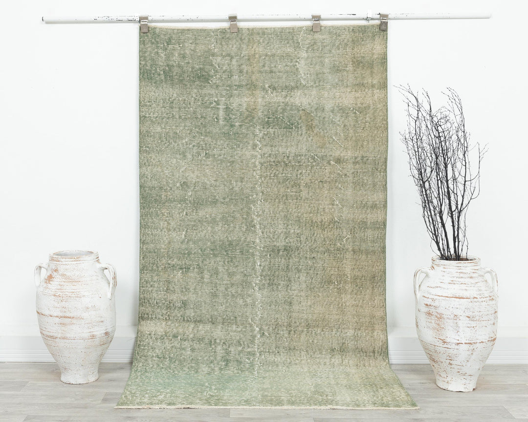 Green Oushak Rug 3' 7" x 6' 8" | No. VR73015