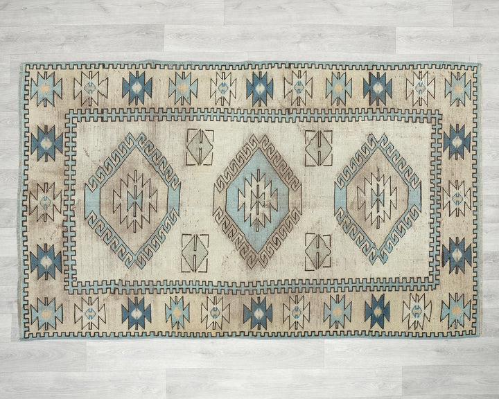 Faded Oushak Rug 3' 11" x 6' 6" | No. VR40172