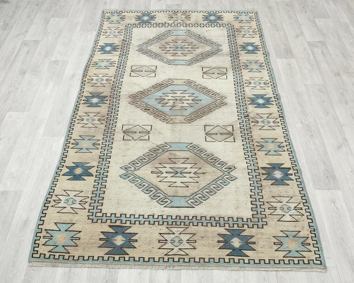 Faded Oushak Rug 3' 11" x 6' 6" | No. VR40172