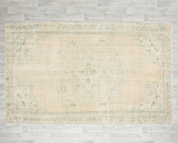 Beige Oushak Rug 5' 11" x 9' 5" | No. VR92591