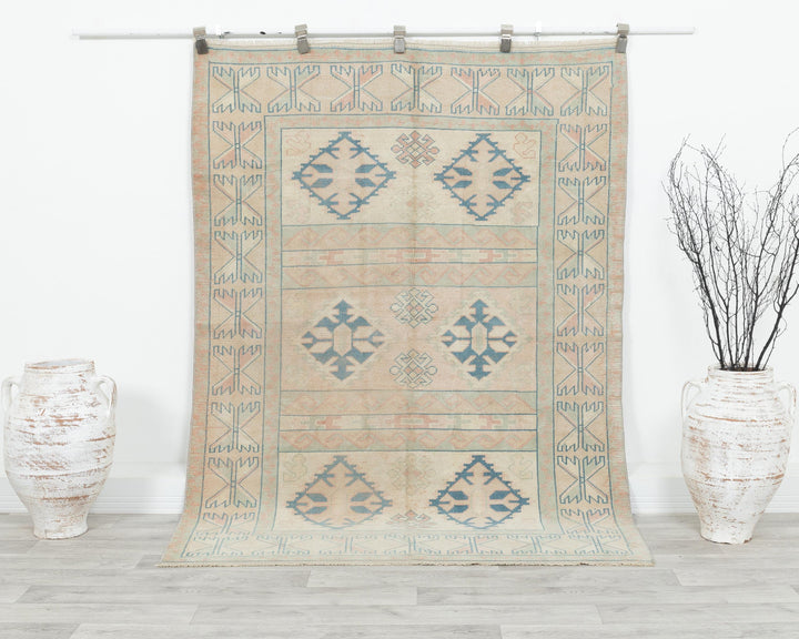 Neutral Oushak Rug 4' 7" x 6' 5" | No. VR27904
