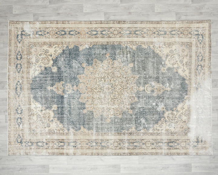 Blue Vintage Turkish Rug 6' 2" x 9' 5" | No. VR18255