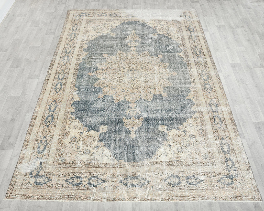 Blue Vintage Turkish Rug 6' 2" x 9' 5" | No. VR18255