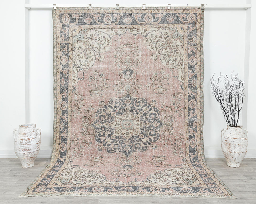 Pink Oushak Rug 6' 10" x 10' 2" | No. VR82842