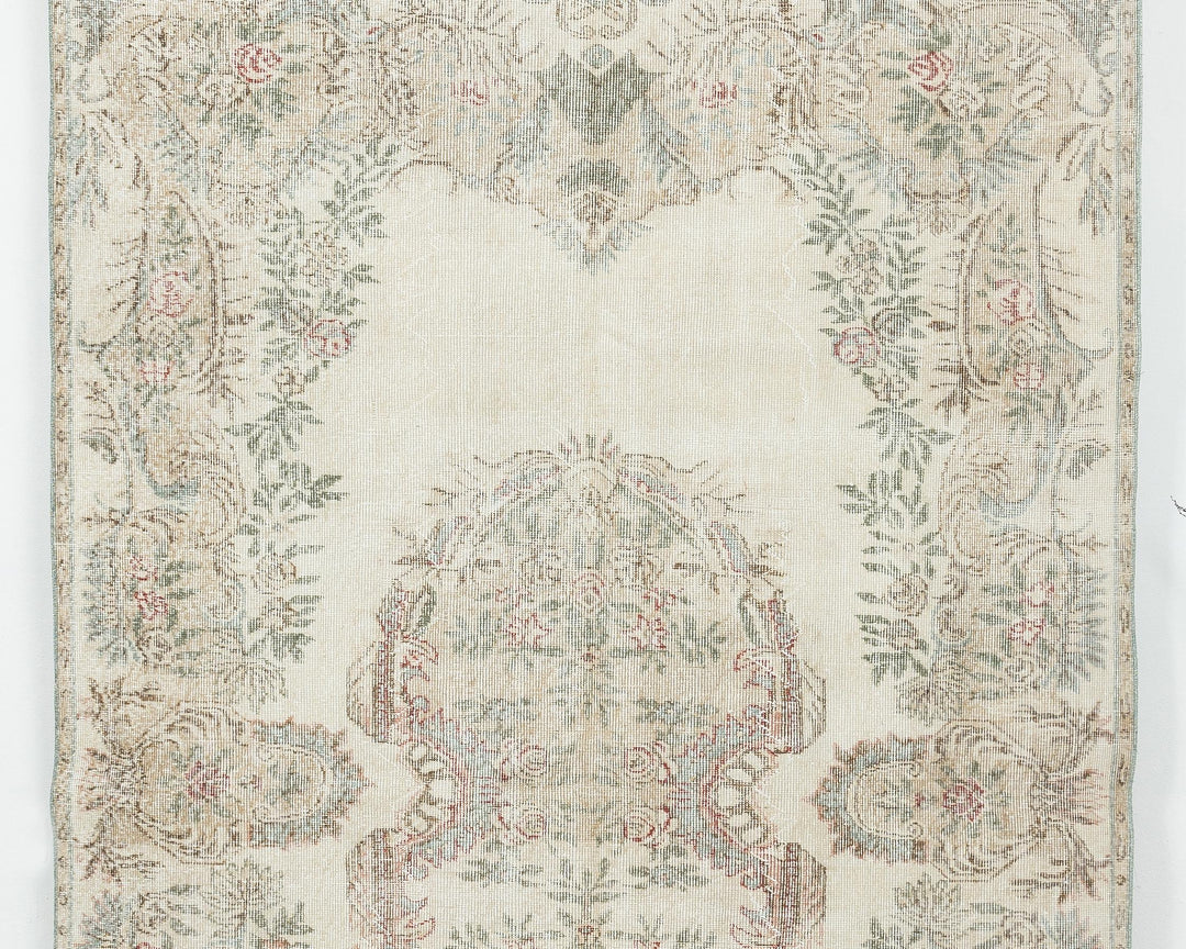 Beige Oushak Rug 5' 11" x 9' 2" | No. VR81606