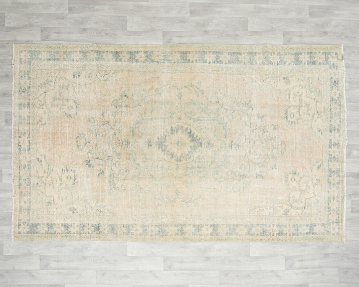 Beige Oushak Rug 5' 9" x 8' 11" | No. VR90310