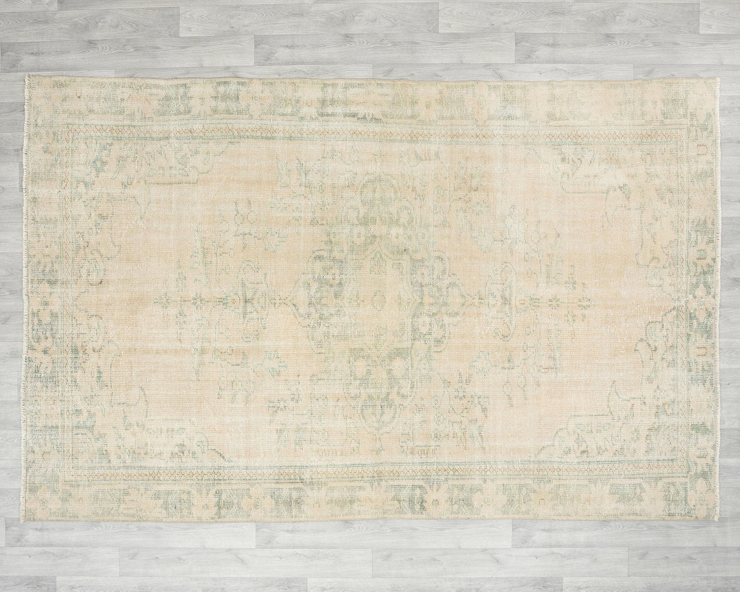 Beige Oushak Rug 5' 11" x 8' 10" | No. VR40196