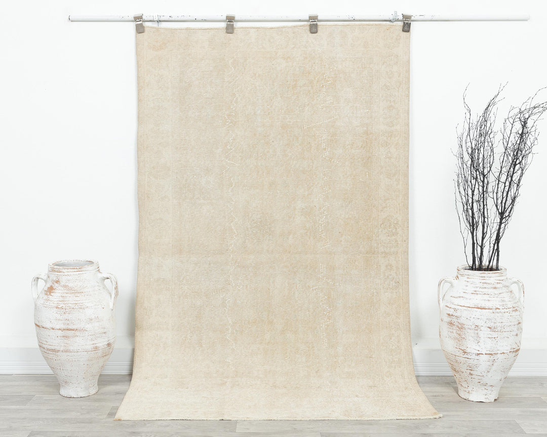 Beige Oushak Rug 3' 11" x 6' 7" | No. VR75177