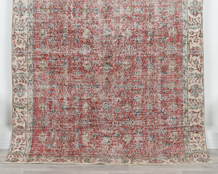 Red Oushak Rug 4' 6" x 7' 4" | No. VR41022